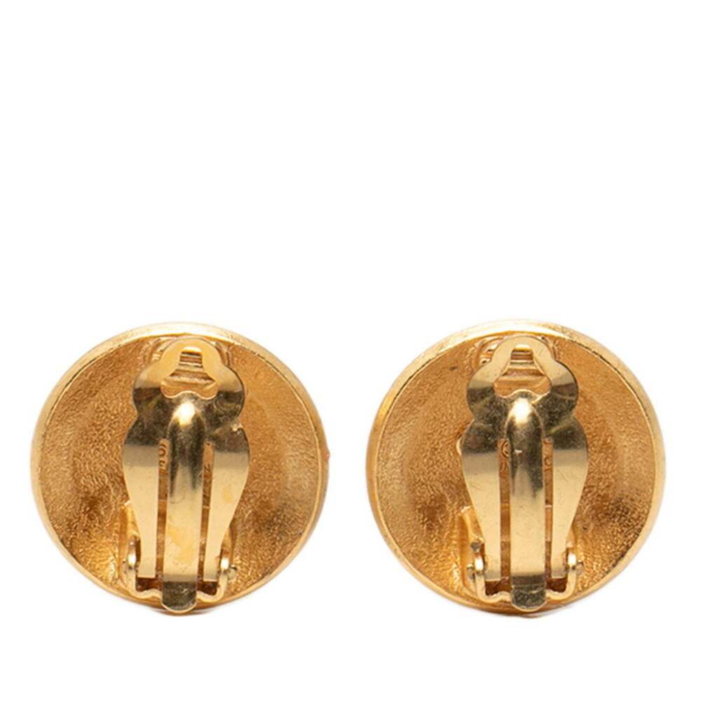 CHANEL Vintage Gold Logo Earrings - Picture 2 of 3